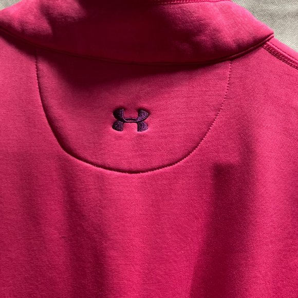 UNDER ARMOUR Hot Pink Purple Accents Zip Long Sleeve Fleece Jacket Womens Medium - Picture 13 of 16